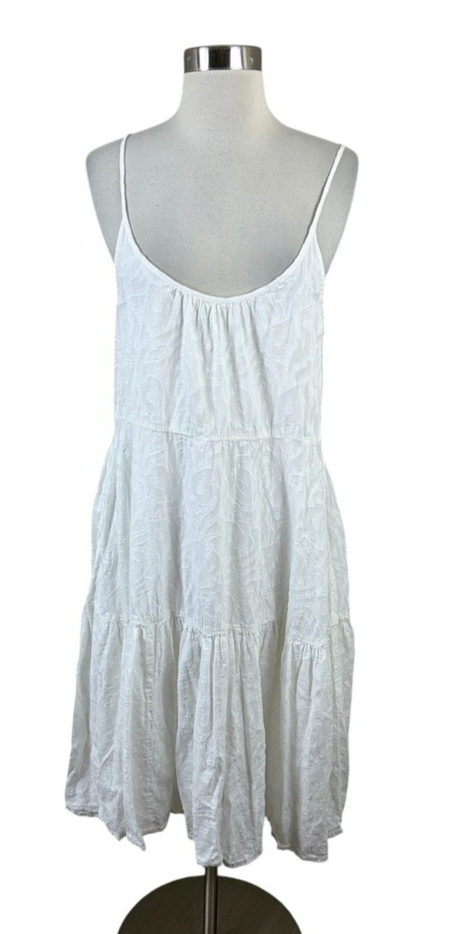 Roller Rabbit White Textured Sundress Size S Pockets Beachy Costal